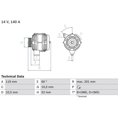 BOSCH 0 986 046 190 generátor (0986046190)