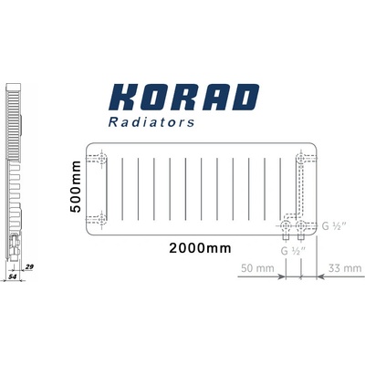 Korad Radiators 11VKP 500 x 2000 mm