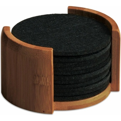 KESPER Podložky 12 ks 10 cm bambus/plsť čierne 58747