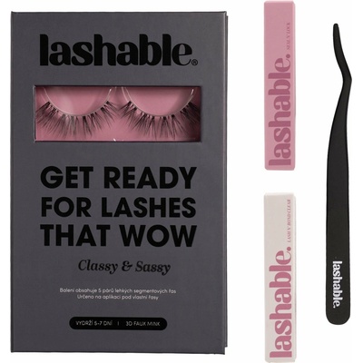 Lashable DIY umělé řasy Startovací Sada Classy Sassy trsové řasy 8-15mm + Lepidlo na řasy 5g + Fixátor 5g + Aplikátor na řasy 1ks – Zboží Dáma