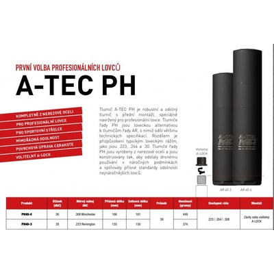 A-TEC PH 40-4 Cerakote ráže do .30" na adaptér A-LOCK Mini