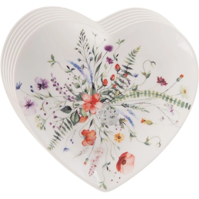 Orion Súprava porcelánových dezertných tanierov Mak srdce 17,5 x 17 cm 6 ks
