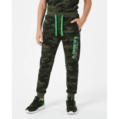 Dětské maskáčové tepláky ARMY Maskáč se zeleným nápisem