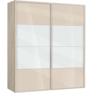 Bogdan Furniture G Двукрилен гардероб с плъзгащи врати Мебели Богдан Модел bm-ava 5, крем гланц със сонома - bogdanmebel