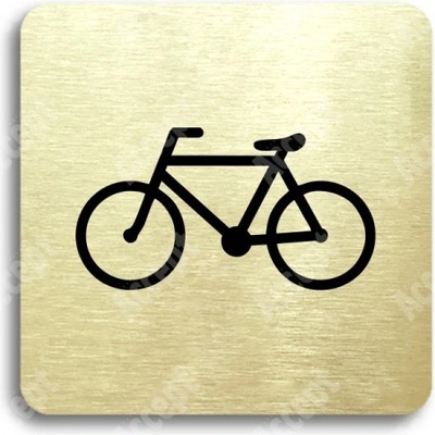 ACCEPT Piktogram bicykl - zlatá tabulka - černý tisk bez rámečku