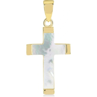 Lillian Vassago Zlatý přívěsek s perletí Křížek LLV06 GP011