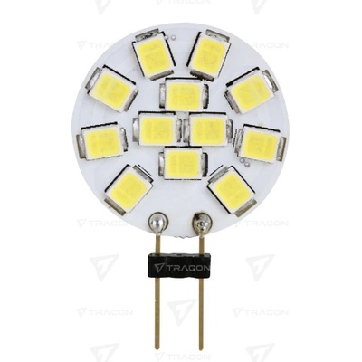 Tracon Plochá napichovacia LED žiarovka 2W G4 2700K na 12V LG4K2W