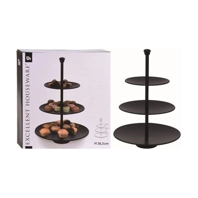 MAKRO - Etažérka 3-poschodová Black