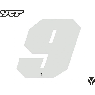 Číslice pro dvouciferná čísla bílá pitbike YCF (11cm) číslice: 9