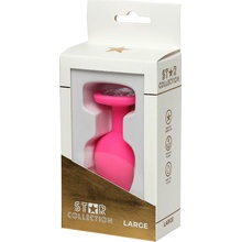 Star Collection Pink Silicone Anal Plug L Clear Stone