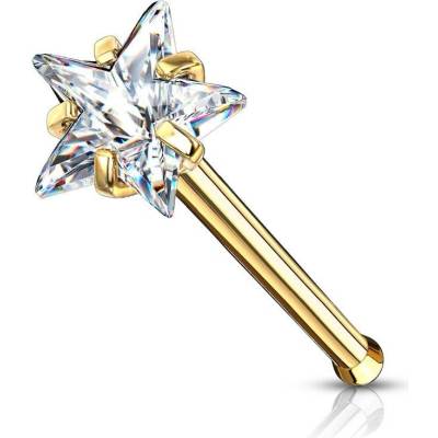 Šperky4U zlacený piercing do nosu hvězdička N0134GDC