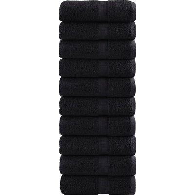 vidaXL Премиум кърпи за пране SOLUND 10 бр. Черни 30x30 см 600 г/м2 (137421)