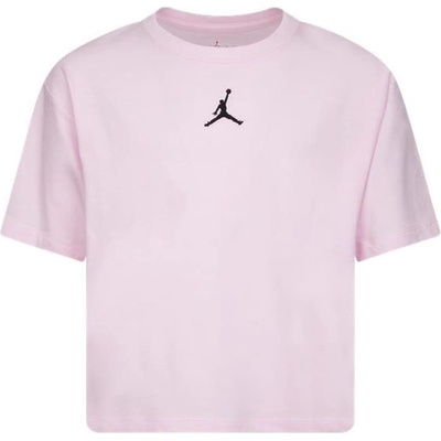 Детска тениска Air Jordan Jumpman Cropped T-Shirt Junior Girls - Pink/Blk SL