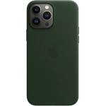 Apple Оригинален гръб Apple Leather Case with MagSafe за iPhone 13 Pro Max - Зелен, MM1Q3ZM/A