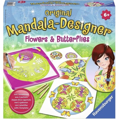 Ravensburger Творчески комплект Ravensburger - Мандала дизайнер, Цветя и Пеперуди (29809)