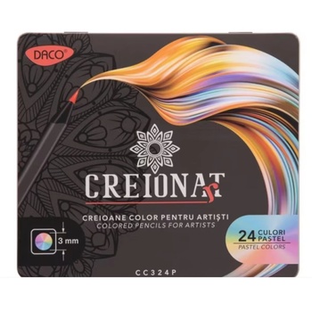 DACO Цветни моливи daco метална кутия 24 цв