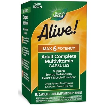 Nature's Way Alive Max6 Potency Multivitamin, 90 капсули, Nature's Way (15090)