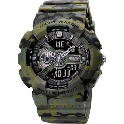 Skmei Спортен мъжки часовник SKMEI Shockproof, Зелен / Камуфлаж (SKMEI-1688-CAMO-GREEN)
