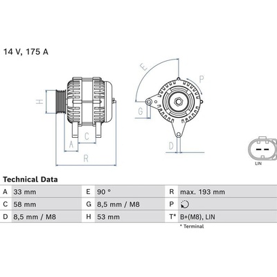 BOSCH 0 986 081 850 generátor (0986081850)
