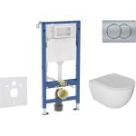 Geberit Duofix - Комплект за стенен монтаж, Oudee тоалетна и softclose седалка, бутон Delta01, матов хром SANI11CA1125B (SANI11CA1125B)