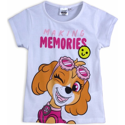 Dívčí tričko PAW PATROL MEMORIES bílé