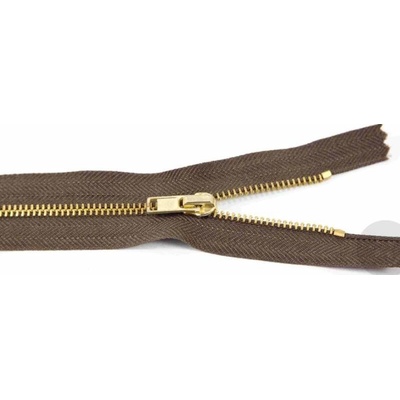 Kovový zip, nedělitelný, silný - 45cm - hnědý - Koh-i-noor - BALENÍ 10 ks