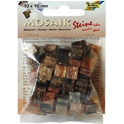 Folia Mozaikové kamienky mramorové, 10 x 10 mm hnedá