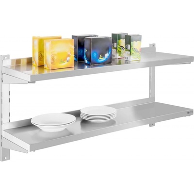 Royal Catering Nástěnná police - 2 police - 120 cm RCWR-120.2