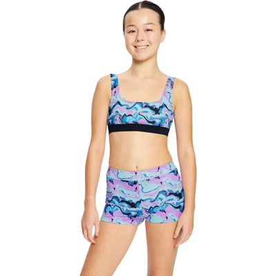 Modibodi Performance Reversible Crop Top Marble Blue horní díl