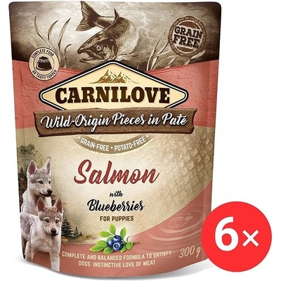 Carnilove Dog Paté Salmon with Blueberries for Puppies 6 x 300 g