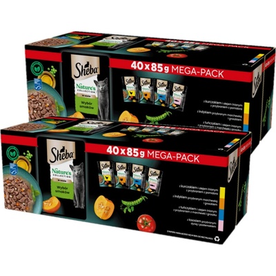 SHEBA Nature’s Collection Výběr příchutí 80 x 85 g