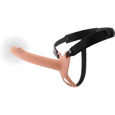 Hidden Desire Inferno Vibrating Silicone Hollow Penis Strap-On with Remote 20cm Skin