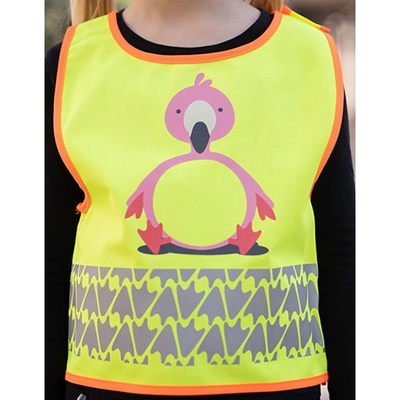 Korntex Wildlife detská reflexná vesta KX119K Flamingo Yellow