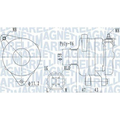 Alternátor MAGNETI MARELLI 063732097010