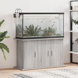 vidaXL Поставка за аквариум, сив сонома, 101x41x58 см, инженерно дърво (833637)