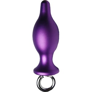 X Fun Алуминиев анален Butt Plug с халка "PURPLE MOON" 7 см Размер - S