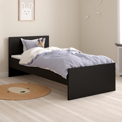 Легло Naia 90x190 см Черен мат