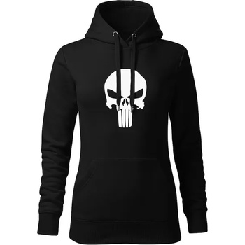 Image 1 of DRAGOWA дамски суитшърт с качулка, Punisher, черен, 320г/м2 (5887)
