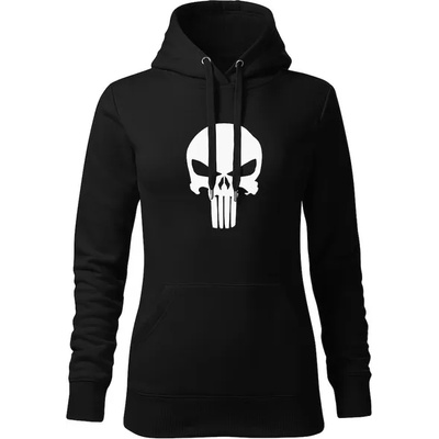 DRAGOWA дамски суитшърт с качулка, Punisher, черен, 320г/м2 (5887)
