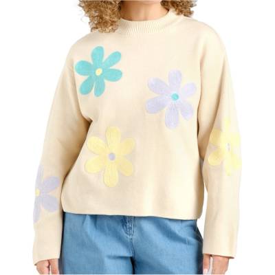 DEDICATED Дамски пуловер Dedicated Women's Sweater Limhamn Jumper - Application Flower / Whitecap Grey - размер XL (117-3034-0115)