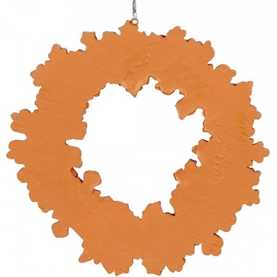 Clayre & Eef Hnědá vánoční závěsná ozdoba perníkový věneček Ø 18*2 cm