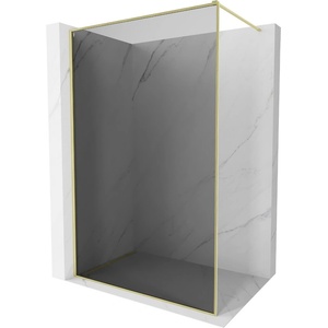 Mexen Kioto-F стена за душ Walk-in с рамка 100 x 202 см, графит 8 мм, злато четкано - 800-100-104-55-40 (800-100-104-55-40)