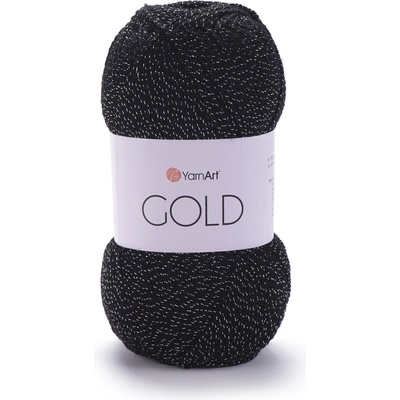 Yarn Art příze Gold 13284 černá se stříbrnou nitkou