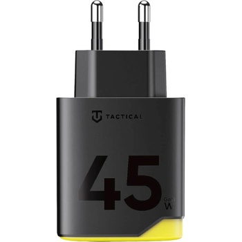 Tactical Захранване за ел. мрежа за мобилни устройства с 2xUSB-C изходи и с технология за бързо зареждане - Tactical Minimi GaN 45W Wall Charger (черен) (57983128782)