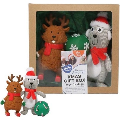 7Duvo+ Vianočná darčeková krabička pre psa 3 ks