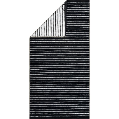 Cawö Black & White Ringel ručník černá bílá 50 x 100 cm