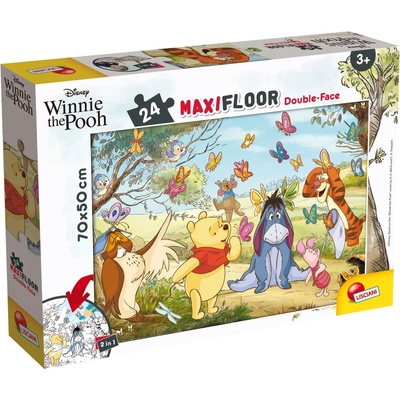 Lisciani Двулицев пъзел за оцветяване Lisciani - Мечо Пух, 24 части (LI86665)