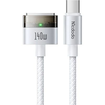 Mcdodo Магнитен кабел - Mcdodo (CA-2071) - USB-C → MagSafe 3, 140W, LED, 2m - Бял