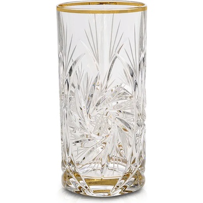 Bohemia 1845 Чаша за вода Bohemia 1845 Pinwheel Matt Cut and Gold 370ml, 6 броя