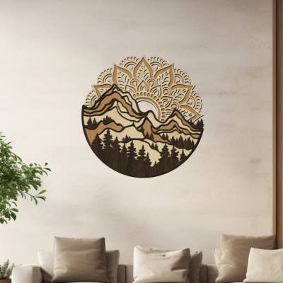 dřevo života 3 vrstvá mandala HORY Zvolte rozměr šxv (cm): 40x40, Zvolte barvu dekoru: Wenge-Javor-Buk